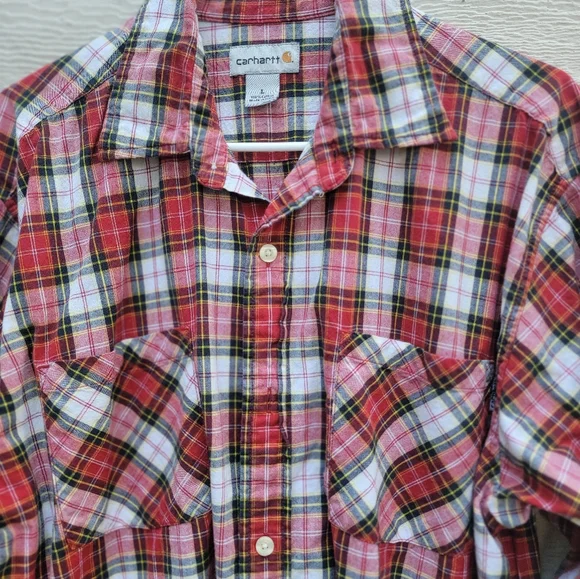 Carhartt  Men's button down shirt long sleeve size L 100% cotton - Picture 4 of 12